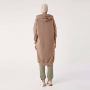 Sweat à capuche surdimensionné pour femmes de marque Logo personnalisé bonne qualité femme coupe régulière cordon haut islamique pour automne hiver modeste - Product Image 4