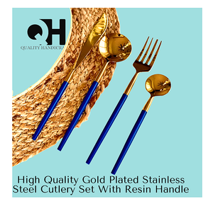 2025, superventas, juegos de cubiertos de acero inoxidable, cubiertos chapados en oro mate, cubiertos dorados, juego de cucharas de catering para bodas - Product Image 4