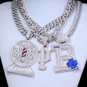 Moins cher Custom Pass Diamond Tester Fine Jewelry 925 Silver Moissanite pendentif Hip Hop Nom Lettre Moissanite Iced Out Pendentif - Product Image 3