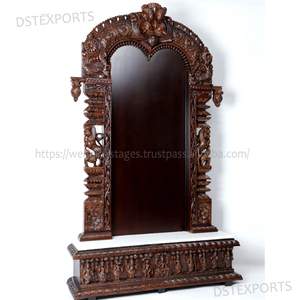 Templo Swaminarayan tallado a mano de gran tamaño para el hogar personalizado Iskcon mejor calidad al por mayor madera de teca tradicional Mandir venta Reino Unido - Product Image 4