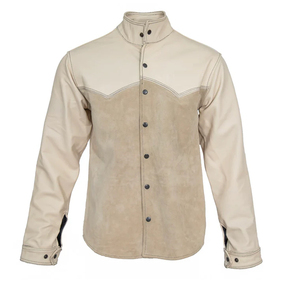 Chaqueta de seguridad resistente a las llamas para soldadores, ropa de trabajo industrial de alta resistencia, chaqueta de cuero ignífuga protectora contra chispas para soldadura - Product Image 1