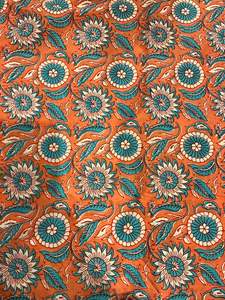 Tissu en coton cambric 60x60 imprimé à l'écran, motif floral, couleur ciel naturel, respirant, écologique, léger, pour vêtements décontractés et sacs - Product Image 2