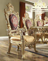 Ensemble de table à manger royale et élégante, sculptée à la main, en teck moderne, durable, taille personnalisée, chaises de luxe