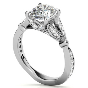 Bague de fiançailles SHREYA DIAM ovale florale en moissanite, argent 925 plaqué rhodium, sertissage à griffes, style classique de luxe pour femme - Product Image 3