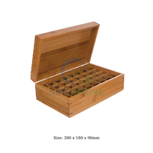 Boîte de rangement en bois faite à la main avec couvercle pour la couture, les lunettes et les accessoires, fabriquée au Vietnam - Product Image 1