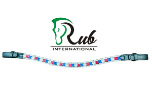 Correa de frente para caballo de cuero charolado hecha a medida, diseño curvo de diamante cómodo, modelo internacional Rub 7860B de alta calidad, ¡la más vendida! - Product Image 4