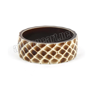 Bracelets recouverts de tissu avec broderie Bracelets en céramique avec motifs ethniques Bracelets artisanaux indiens - Product Image 1