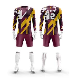 Conjunto de uniformes de fútbol de portero personalizado al por mayor, diseño de sublimación personalizado con nombre del equipo, logotipo, número, Jersey, suministro del fabricante - Product Image 3