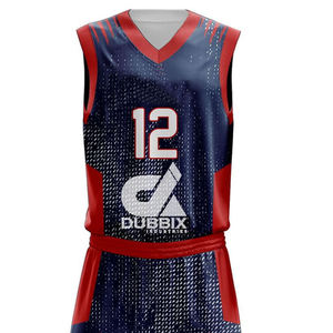 Ensembles d'uniformes de sport pour hommes 100% polyester, personnalisés, design d'équipe de basketball 3D, respirant, séchage rapide, antibactérien, été - Product Image 1