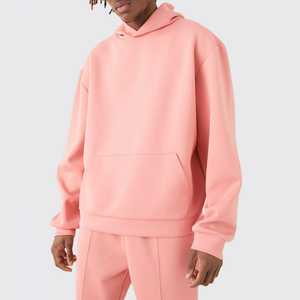 เสื้อมีฮู้ดซิปซับในผ้าฝ้ายผ้าฟลีซโอเวอร์ไซส์พิมพ์ลายพื้นสำหรับผู้ชายคุณภาพสูง - Product Image 4