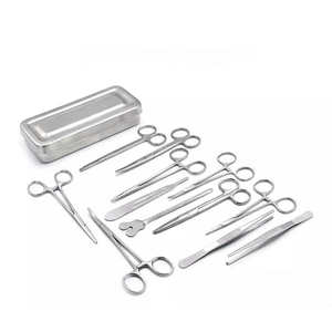 Juego de Instrumentos para Cirugía Menor con Caja de Acero Inoxidable, Tijeras, Pinzas y Portaagujas, Kit de Cirugía Quirúrgica de SurgiRight - Product Image 1