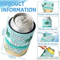 Manchon isotherme personnalisé pour canettes, en néoprène, impression recto-verso, isolation thermique 12OZ, couleur personnalisée, vente en gros