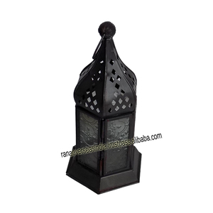 Tout nouveau dernier Design lanternes de table en fer de couleur noire pour les événements de fête décoration d'hôtel de mariage à la maison - Product Image 2