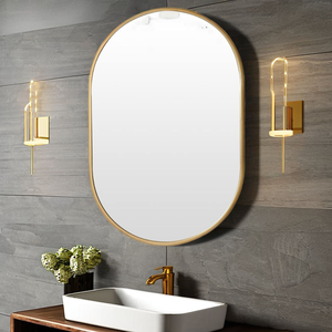 Miroir mural ovale en métal de haute qualité, tendance et écologique, fabriqué sur mesure, pour la décoration de la maison, idéal pour le salon - Product Image 1