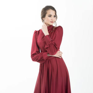 Robe abaya coupe ajustée exclusive islamique modeste couleur primevère marron avec cape pour femmes musulmanes robe de mariée modeste - Product Image 1