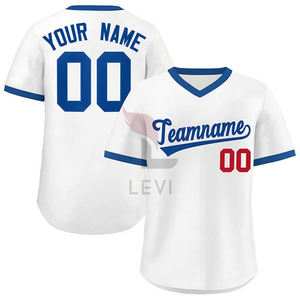 Vente en gros d'uniforme de baseball vintage imprimé sur mesure à manches courtes chemise de baseball rayée pour hommes chemise de baseball rétro - Product Image 4