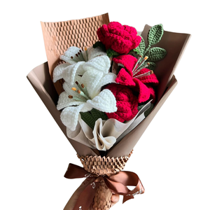 ดอกไม้ถักโครเชต์แฮนด์เมดดอกไม้ประดิษฐ์เป็นของขวัญให้เพื่อนสมบูรณ์แบบสำหรับตกแต่งบ้านผลิตในเวียดนาม - Product Image 3