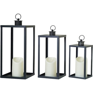 <b>Vintage</b> Red Metal Farmhouse Lanterns Indoor and <b>Outdoor</b> Decorative Candles Lanterns Festive Home Patio Gifts - Product Image 6