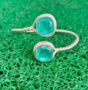 Cristal d'émeraude pierre précieuse 925 argent Sterling bracelet réglable bijoux pour femmes spécial Unique émeraude bracelet cadeau pour elle - Product Image 3