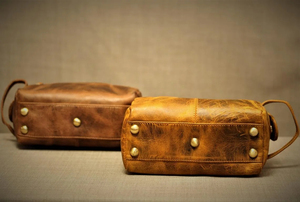 Vintage Leather Toiletry <b>Bag</b> Medium Capacity Double Zipper Closure Soft Handle Travel Dopp <b>Kit</b> - Product Image 2