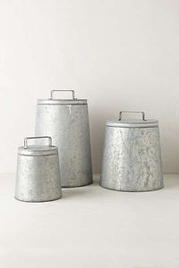 Ensemble de boîtes carrées en acier galvanisé avec couvercles pour le stockage de la cuisine Conteneurs décoratifs avec poignées pour le garde-manger - Product Image 4