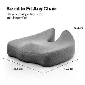 Coussin de siège ergonomique en mousse à mémoire de forme Frido Ultimate Pro - Support dorsal tricoté portable avec housse amovible et lavable pour chaise - Product Image 4