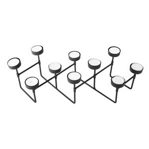 Luxury Black Powder Coated T <b>Light</b> Metal Candle Holder High Quality Handmade Home Decoration <b>Lanterns</b> Iron Christmas - Product Image 1