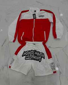 OEM Custom Windbreaker Suit Two Piece <b>Short</b> Set <b>Zip</b> up Jacket Sweatsuit Nylon Zipper Track Suit Windbreaker Tracksuit for <b>Men</b> - Product Image 6