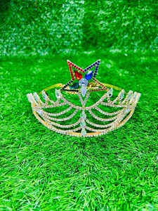 Couronne maçonnique OES Grand Matron en strass dorés, réglable, cinq couleurs, étoiles, styles haut de gamme - Product Image 2