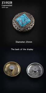 Turquoise Fleur Concho Rivets Boutons de réparation en cuir vissés Eye Concho Decor Accessoires pour sacs - Product Image 4