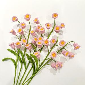 Crochet Finished Handmade Lily Valley <b>Bouquet</b> DIY Crochet <b>Artificial</b> Flower <b>Bouquet</b> Knitted Flower Ornament Decorative Dried - Product Image 4