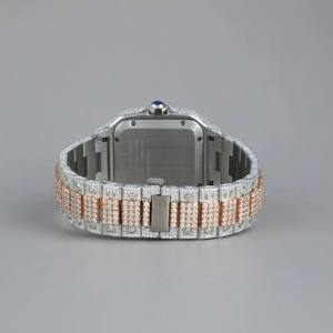 Montre en moissanite de haute qualité en acier inoxydable glacé à mouvement automatique hip-hop antique à la mode de qualité supérieure au prix de fabrication - Product Image 3