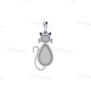 Argent Sterling 925 Souvenir Pet Crémation Bijoux Blanc Prix Le Plus Bas Sterling Charme Pendentif Mignon Chat Conception Pour Cadeau De Noël - Product Image 3