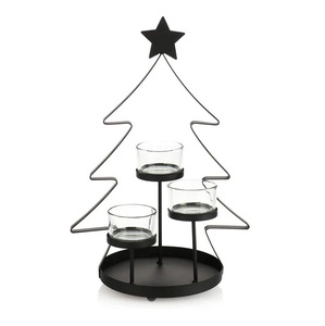 Nouveau support de bougie décoratif en métal à 3 bras noir mat pour la décoration de table et d'halloween faite à la main - Product Image 4