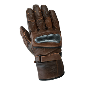 Gants en cuir Thinsulate blindés de moto marron Gants de course automobile en cuir véritable pour hommes - Product Image 5
