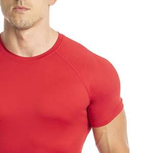 เสื้อยืดรัดกล้ามเนื้อแห้งเร็วสำหรับผู้ชายชุดออกกำลังกายระบายอากาศได้ดีดีไซน์กำหนดโลโก้ได้เองสำหรับฤดูร้อน - Product Image 3