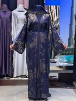 2025 pakaian tradisional Islami baru untuk wanita Dubai Abaya terinspirasi Arab Saudi pakaian Muslim Teluk bernapas hitam