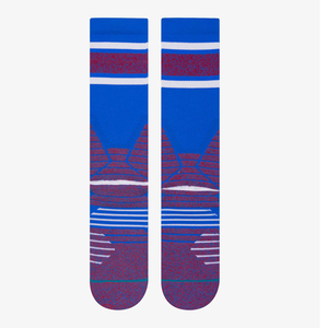 Chaussettes bleues personnalisées antidérapantes de haute qualité Sublimation personnalisée Sublimation Meilleures chaussettes de baseball chez Qasaab Gloves Company - Product Image 4