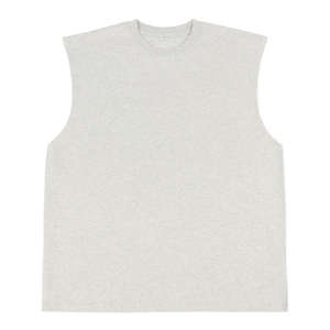 2024 nueva marca de moda europea americana tanque sin mangas de algodón puro con borde suelto pesado para Hombres estilo Retro para entrenamiento talla XL - Product Image 4