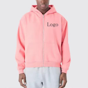 เสื้อฮู้ดซิปผ้าฟลีซคอตตอน 100% หนานุ่ม สไตล์สตรีทแวร์สำหรับผู้ชาย ทรงหลวมไหล่ตก เหมาะสำหรับกิจกรรมกลางแจ้ง ผลิตโดยโรงงานผลิตเสื้อฮู้ดซิป - Product Image 5