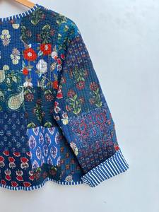 เสื้อแจ็คเก็ตสตรีทแวร์แบบเย็บติดกันลายบูร์ฟี ทำมือจากอินเดีย ผ้าฝ้าย 100% สำหรับทุกเพศ ผลิตตามแบบ ODM เป็นมิตรกับสิ่งแวดล้อม ตกแต่งด้วยกระดุม ถักโครเชต์ ให้ความอบอุ่น - Product Image 3