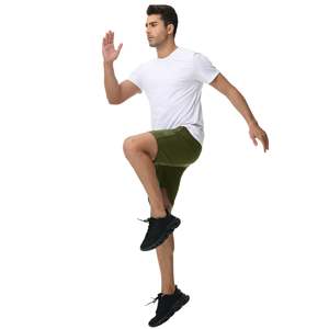 Short de course et d'entraînement de couleur unie écologique pour hommes, pantalon de jogging respirant pour la gym, le fitness, short de sport doux pour la musculation - Product Image 4