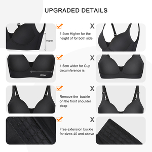 HOT SALE HEXIN Wholesale Invisible Back Fat Size 42 <strong>Bras</strong> <strong>Push</strong>-<strong>up</strong> Plus Size Invisiblebody Shaper Shapewear <strong>Bra</strong> for Women