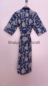 ชุดคลุมอาบน้ำผ้าฝ้ายพิมพ์ลายดอกไม้สำหรับผู้หญิงชุดคลุมชายหาดสุดเซ็กซี่สำหรับฤดูหนาว - Product Image 3