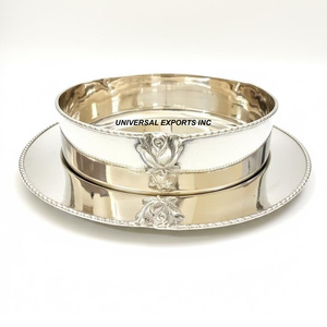 Bol à chocolat décoratif en métal pour le Ramadan, finition blanc et noir, design moderne, nouveau bol à chocolat en métal. - Product Image 5