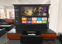Gabinete de TV láser inteligente con pantalla de proyección de elevación de piso UST ALR, cine en casa inteligente para proyector AWOL Formovie Hisence Xiaomi