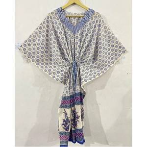 Robe imprimée blocs motif éléphant blanc pour femme, style décontracté, kaftan, tenue de soirée, formelle, manches bouffantes, taille 5XL, idéale pour la plage, le club ou les fêtes quotidiennes, offre ODM - Product Image 3