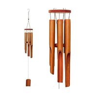 Carillons éoliens en bois de bambou avec grande cloche faits à la main intérieur et extérieur tenture murale nouvel an décoration de la maison carillon éolien-Caryln