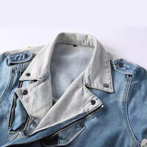 Veste pour homme à la vente chaude Logo/couleur personnalisés Veste en jean décontractée unie pour homme Anti-froissement Style vintage Vente en gros - Product Image 3