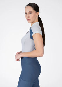 Haut d'équitation pour femmes athlétiques, léger, manches courtes, respirant, tissu extensible, sous-vêtement d'équitation, OEM - Product Image 6